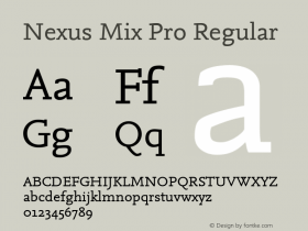 Nexus Mix Pro Version 7.600, build 1027, FoPs, FL 5.04 Font Sample