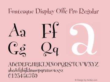 Fontesque Display Offc Pro Version 7.504; 2010; Build 1020 Font Sample