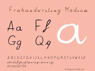 Frahandwriting Medium Version 001.000图片样张