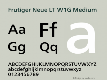 FrutigerNeueLTW1G-Medium Version 2.000 Font Sample