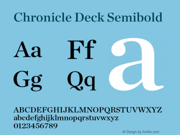 ChronicleDeck-Semi Version 1.202 Font Sample