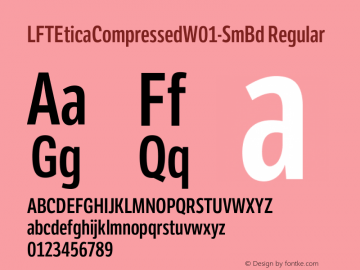 LFT Etica Compressed W01 SemiBd Version 1.10 Font Sample