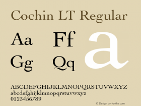 Cochin LT Regular Version 6.1; 2002图片样张