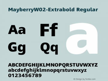 Mayberry W02 Extrabold Version 1.1 Font Sample