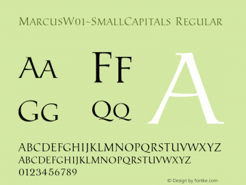 Marcus W01 Small Capitals Version 1.10 Font Sample