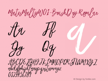 Mates Malty W01 Brush Dry Version 1.00 Font Sample