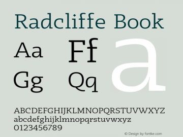 Radcliffe Book Version 1.000;PS 001.000;hotconv 1.0.88;makeotf.lib2.5.64775图片样张