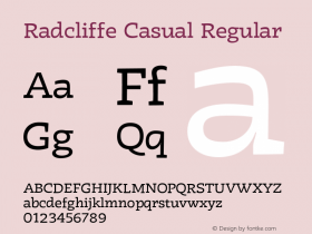 Radcliffe Casual Regular Version 1.000;PS 001.000;hotconv 1.0.88;makeotf.lib2.5.64775图片样张