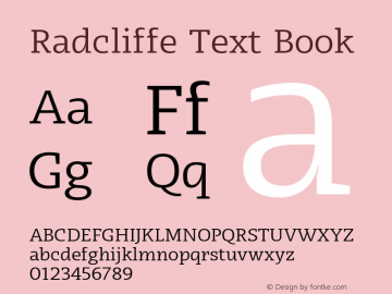 Radcliffe Text Book Version 1.000;PS 001.000;hotconv 1.0.88;makeotf.lib2.5.64775 Font Sample