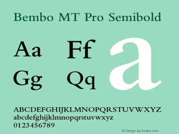 BemboMTPro-Semibold Version 1.000 Build 1000图片样张