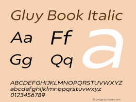 Gluy Book Italic 1.000图片样张