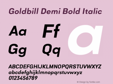 Goldbill Demi Bold Italic 1.000图片样张