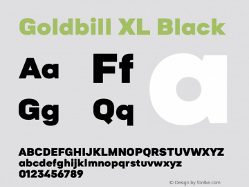 Goldbill XL Black 1.000 Font Sample