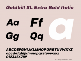 Goldbill XL Extra Bold Italic 1.000图片样张