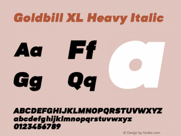 Goldbill XL Heavy Italic 1.000图片样张