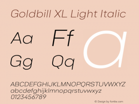 Goldbill XL Light Italic 1.000图片样张