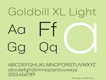 Goldbill XL Light 1.000 Font Sample