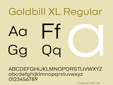 Goldbill XL 1.000 Font Sample