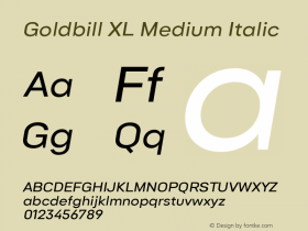 Goldbill XL Medium Italic 1.000图片样张