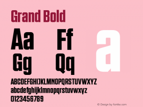 Grand Bold 1.103 Font Sample