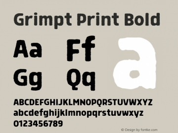 Grimpt Print Bold 1.000 Font Sample