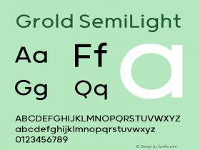 Grold SemiLight 1.000 Font Sample