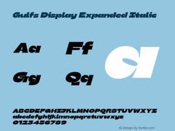 Gulfs Display Expanded Italic 1.000图片样张