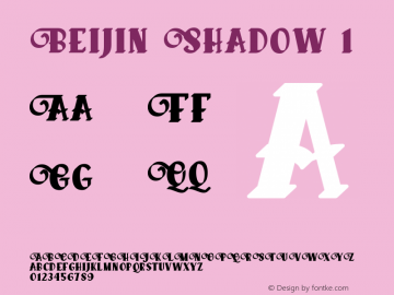 Beijin Shadow 1 Version 1.000 Font Sample