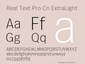 Real Text Pro Cn ExtraLight Version 1.00图片样张