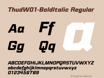 ThudW01-BoldItalic字体,Thud W01 Bold 
