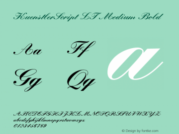 KuenstlerScript LT Medium Bold Version 6.1; 2002图片样张