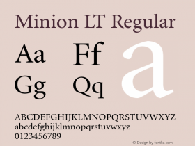 Minion LT Regular Version 6.1; 2002图片样张