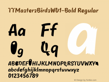 TT Masters Birds W01 Bold Version 1.00 Font Sample