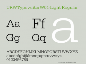 URW Typewriter W01 Light Version 1.00 Font Sample