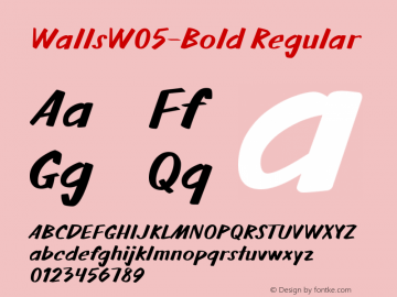 Walls W05 Bold Version 1.00 Font Sample