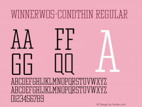 Winner W05 Cond Thin Version 1.104 Font Sample