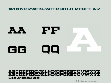 Winner W05 Wide Bold Version 1.104 Font Sample