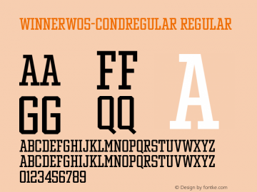 Winner W05 Cond Regular Version 1.104 Font Sample