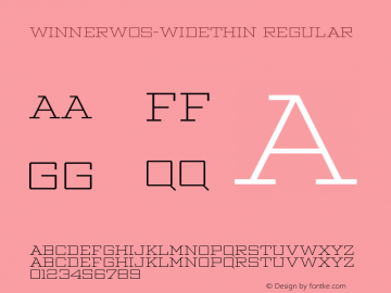 Winner W05 Wide Thin Version 1.104 Font Sample