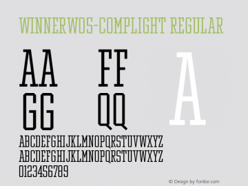 Winner W05 Comp Light Version 1.104 Font Sample