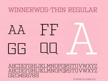 Winner W05 Thin Version 1.104 Font Sample