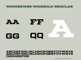 Winner W29 Wide Bold Version 1.104 Font Sample