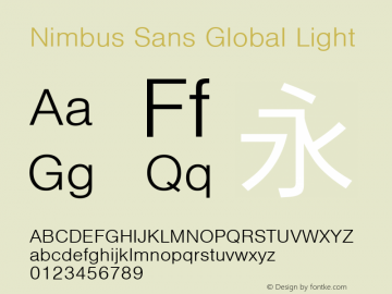 Nimbus Sans Global Light Version 3.00图片样张
