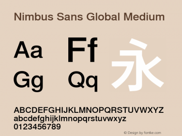 Nimbus Sans Global Medium Version 3.00图片样张