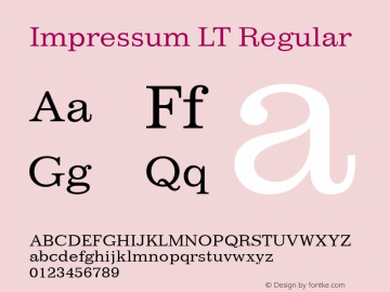 Impressum LT Regular Version 6.1; 2002图片样张