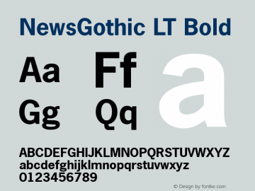 NewsGothic LT Bold Version 6.1; 2002图片样张
