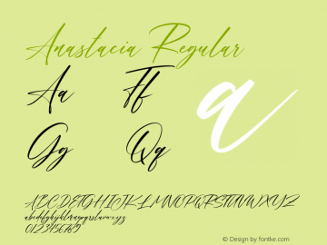 Anastacia Version 1.00;March 2, 2021;FontCreator 12.0.0.2567 64-bit图片样张