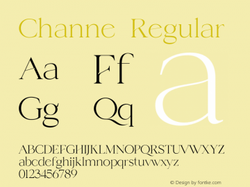 Channe-Regular Version 1.000 Font Sample