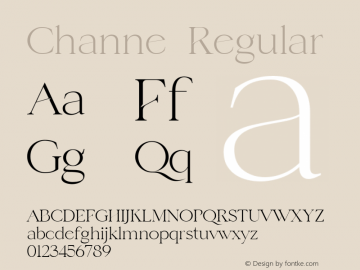 Channe Regular Version 1.000 Font Sample
