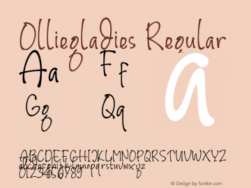 Olliegladies Version 1.00;March 18, 2021;FontCreator 12.0.0.2567 64-bit Font Sample